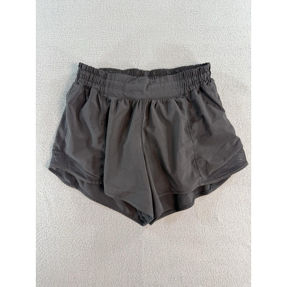 Lululemon Shorts Womens 6 Black Running 3 Inseam Lined Elastic Waist Lightweight